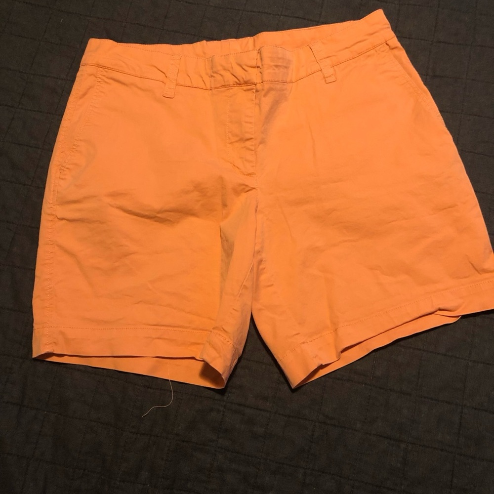 Cremieux Womens Orange Chino Shorts Size 6 Mid Rise Cotton  Casual 6 Inseam